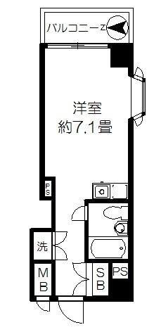 レジデンス上野(ワンルーム/6階)の間取り写真