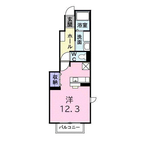 セレーノC(ワンルーム/1階)の間取り写真