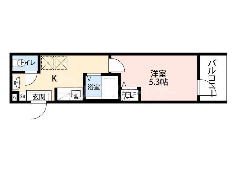 ブラン堀切菖蒲園(1K/1階)の間取り写真