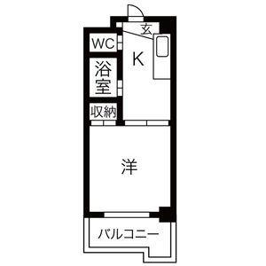 サン・ウエダビルI(1K/2階)の間取り写真
