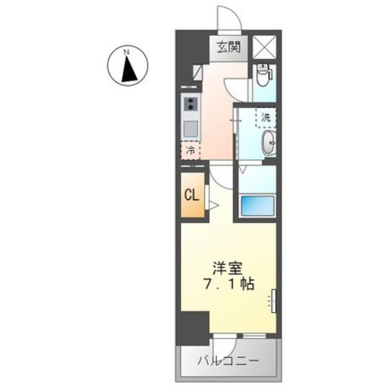 グランエッセ(1K/3階)の間取り写真