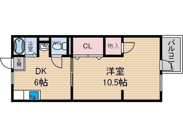 大協マンション(1DK/2階)の間取り写真