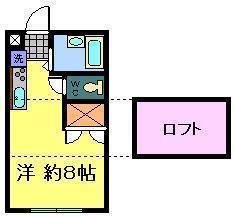 NAKAZU(ワンルーム/2階)の間取り写真
