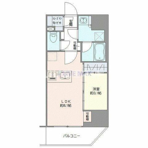 シーフォルム大宮(1LDK/13階)の間取り写真