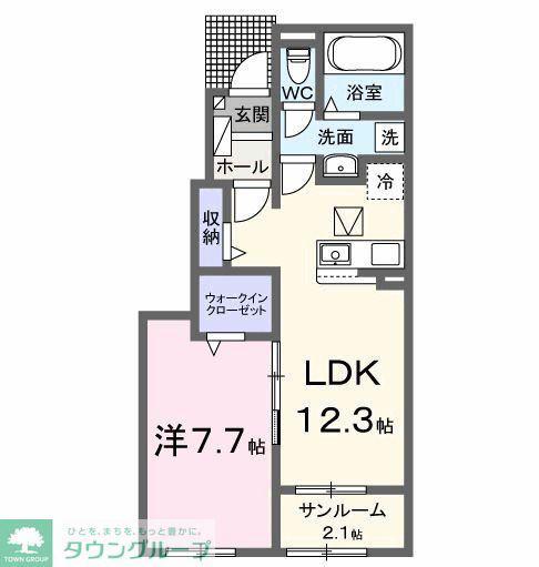 レスポワール A(1LDK/1階)の間取り写真