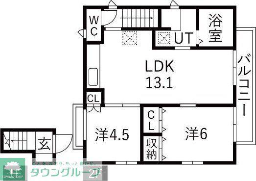 ファミリア浄心(2LDK/3階)の間取り写真