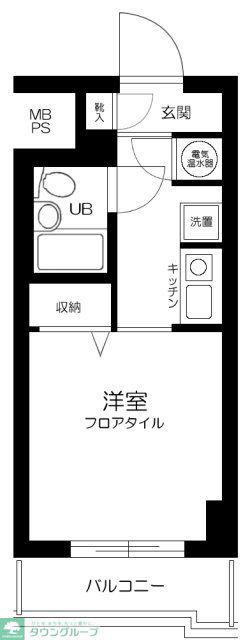 エヴェナール二子新地(ワンルーム/4階)の間取り写真