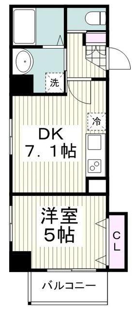 ABERI(1DK/3階)の間取り写真