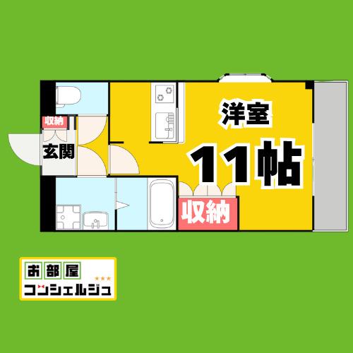 カサ・デーラ(1K/2階)の間取り写真