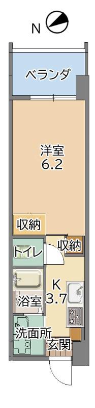 ESAN TERRACE内間(1K/2階)の間取り写真