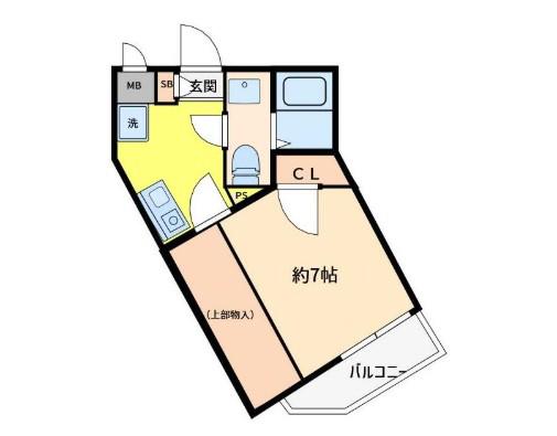 フラッツ70(1K/3階)の間取り写真