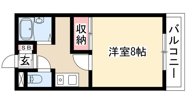 スカイパーク21(1K/2階)の間取り写真