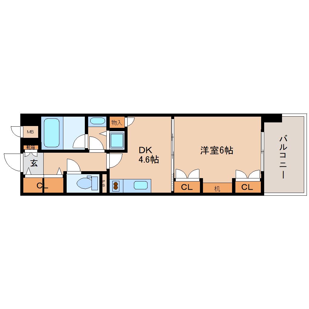 FORTUNAヤマダ(1DK/7階)の間取り写真
