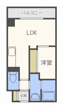 HF東札幌レジデンス(1LDK/2階)の間取り写真