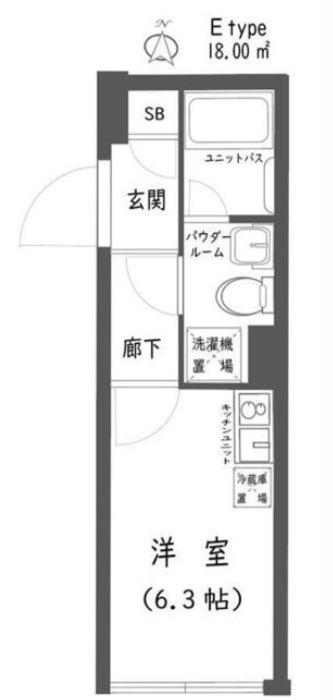 エムブイインプ初台(1K/3階)の間取り写真