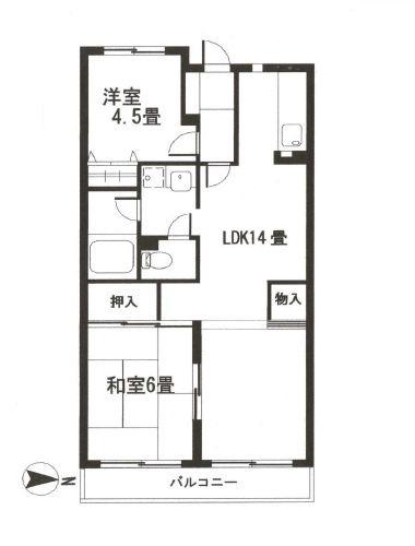 サンヒルマンション(2LDK/1階)の間取り写真