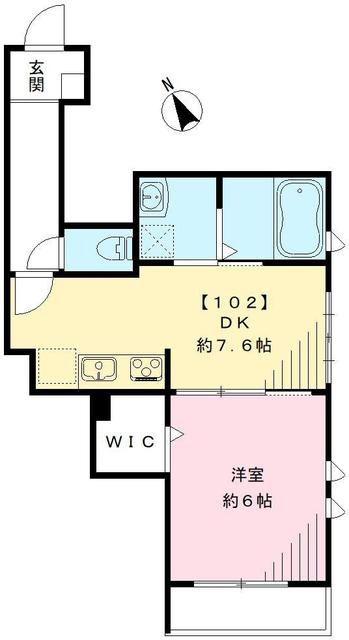 フェリース武蔵野(1LDK/1階)の間取り写真