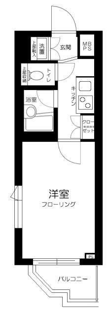 ルーブル中野富士見町参番館(1K/3階)の間取り写真
