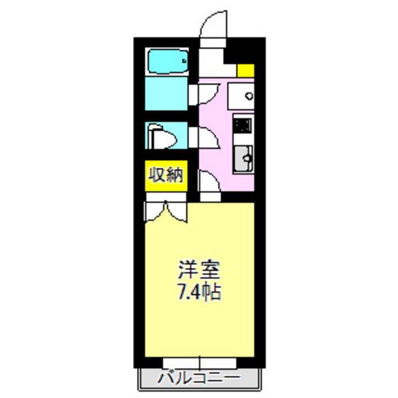 ガーデンプレイス中居町(1K/2階)の間取り写真