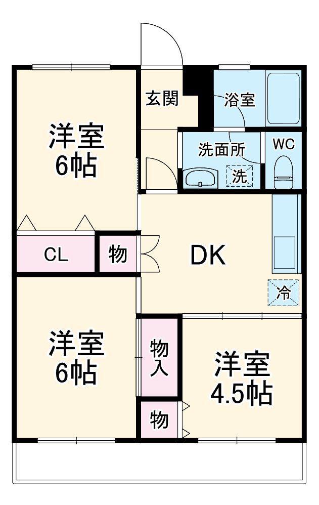 源七第二コーポラス(3DK/1階)の間取り写真