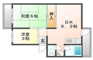 砥堀第2コーポラス(2DK/1階)の間取り写真