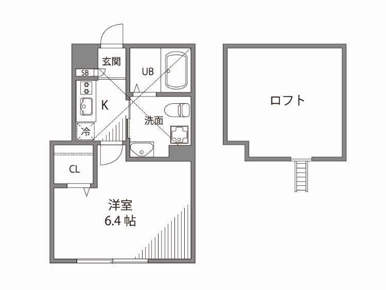 ハーモニックプレイス(1K/1階)の間取り写真