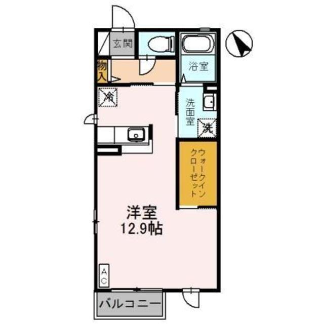 パル春日A(ワンルーム/2階)の間取り写真