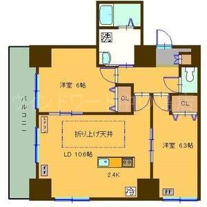 HILLS GARDEN 東札幌(2LDK/6階)の間取り写真