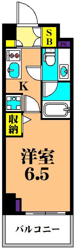 KDXレジデンス品川シーサイド(1K/6階)の間取り写真