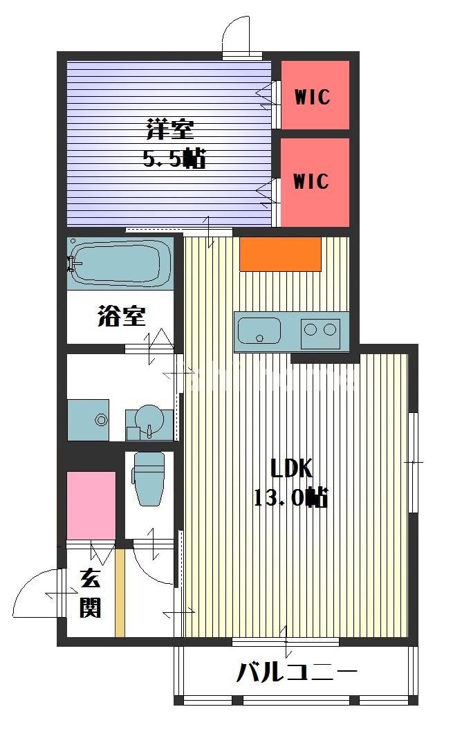 HALEPIKAKETOKIWA(1LDK/2階)の間取り写真