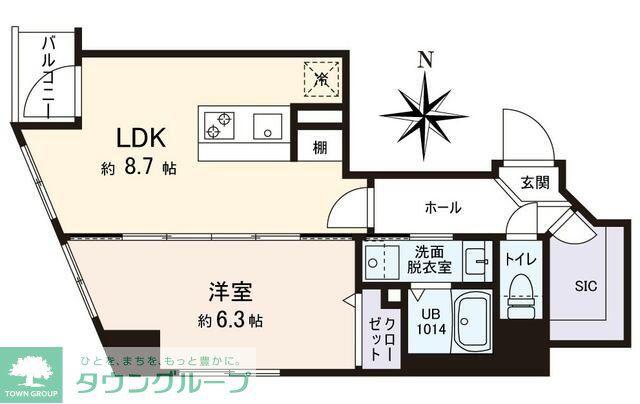 VISTA豊島(1LDK/4階)の間取り写真