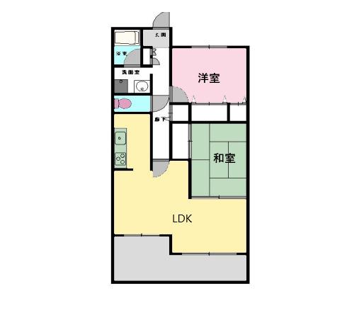 メイプル千里(2LDK/2階)の間取り写真