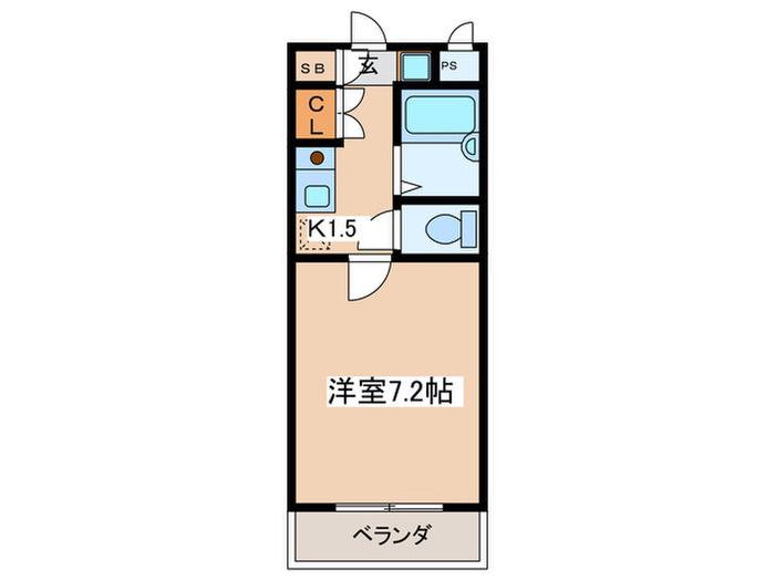 ハイヴィラ東海(1K/3階)の間取り写真