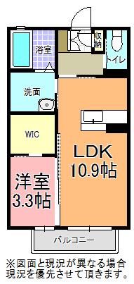 サンシャインヒルズ(1LDK/2階)の間取り写真