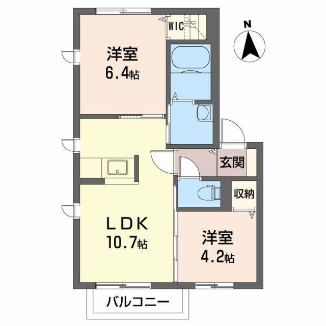 エコープラザ XV(2LDK/2階)の間取り写真