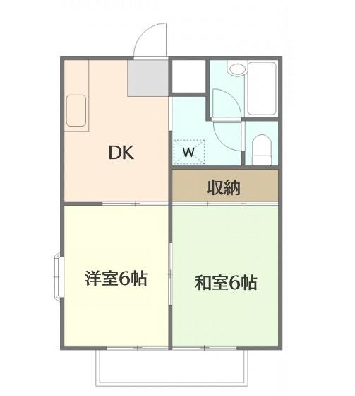 コーポ・ラベンダーA(2DK/2階)の間取り写真