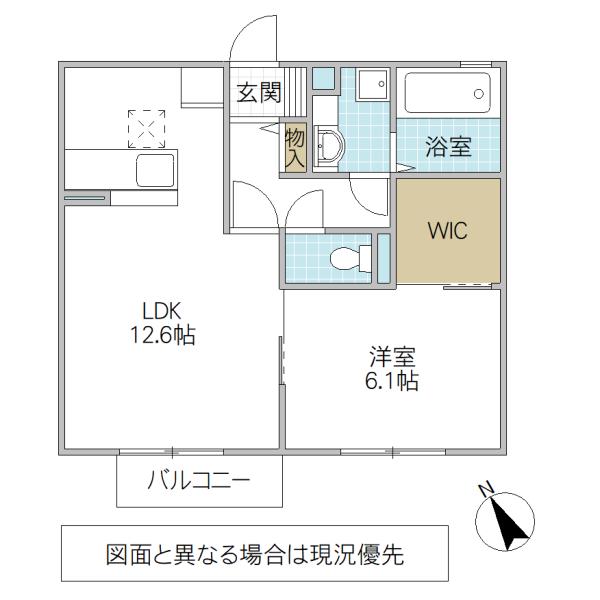 ウィット リッシュ(1LDK/2階)の間取り写真
