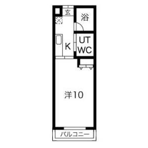 ラシュレ神沢(1K/1階)の間取り写真