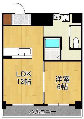 スペースワールド南ビル(1LDK/4階)の間取り写真