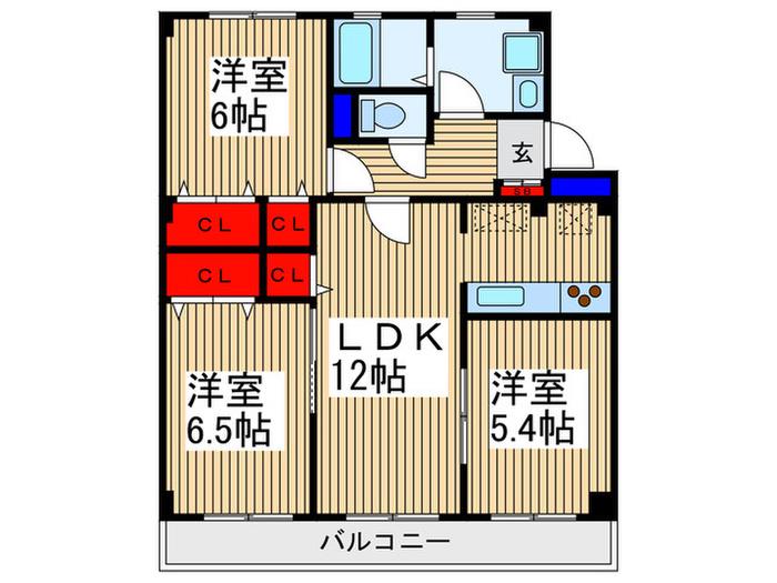 サクラパレス(3LDK/2階)の間取り写真