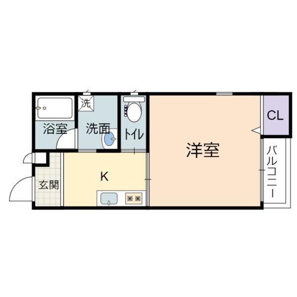 エムステージ平野本町(1K/2階)の間取り写真