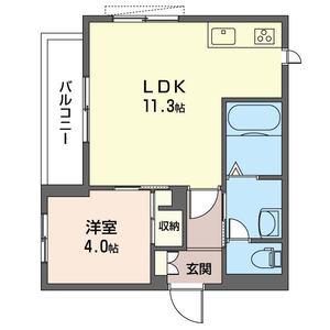 LA MAREE(1LDK/2階)の間取り写真
