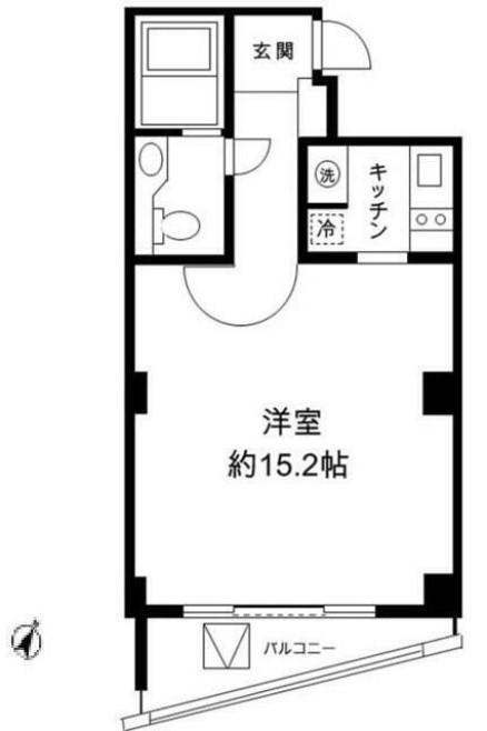 H&M南青山イースト(ワンルーム/3階)の間取り写真