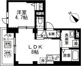 ポルトリヴェール(1LDK/2階)の間取り写真