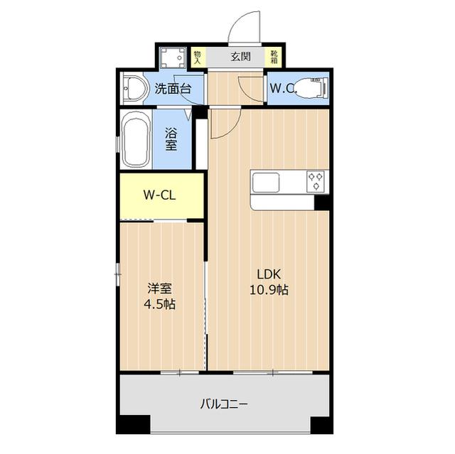 LIBTH高宮通(1LDK/8階)の間取り写真