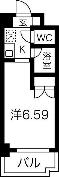 ブロンズ森島(1K/5階)の間取り写真