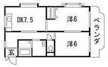 アメニティパレスTABATA(2DK/2階)の間取り写真