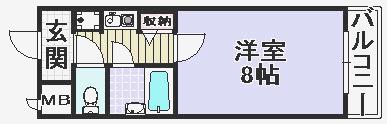 小林マンション(1K/3階)の間取り写真