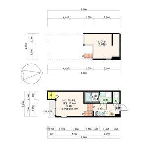 フルジュア本陣(1K/1階)の間取り写真