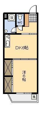 ルートII(1DK/3階)の間取り写真